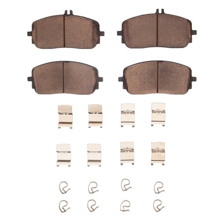 Dynamic Friction Co 5000 Advanced Brake Pads - Ceramic and Hardware Kit, Long Pad Wear, , Front 1552-2209-01